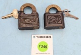 Lot of 2: Simmons w/brass shackles both (with key)