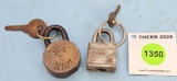 Lot of 2: Hurd Lock MFG by MOD .220 EP Hurd Detroit (with key); Master Lock P290 (with key)
