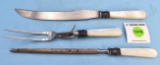 Carving set MOP handles; Keen Kutter (knife; fork and steel)