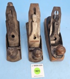 Lot of 3: KK 9 Inch Plane with Knob; Stanley Bailey 4 Inch Plane; KK #4 Plane