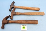 Lot of 3: KK Straight Claw Hammer; KK Curved Claw Hammer; KK Curved Claw Hammer