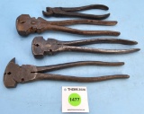 Lot of 4: Hog Ring Pliers; Utica Empire 29 Fence Pliers; 1901 Fence Pliers; Unmarked Fence Pliers