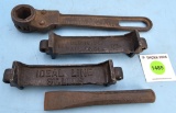 Lot of 4: (2) Ideal Line Tool; Chicago Mfg. Ratchet Wrench; AWA Metal Chisel 1