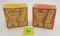 Lot of 2 Economy one piece boxes, 12 gauge, shot shells, orange and yellow, empty