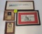 Lot of 4, Ruth Panigot Painting, Winchester DuPont Quail, Winchester pin and label, Winchester adver