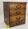 Unmarked four drawer cabinet 15 1/2 x 13 1/4 x 18