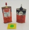 Lot of 2 Sears gun oil cans, one is partial, the other is empty