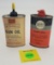 Lot of 2 Sears gun oil tins, one is partial, one is full