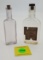 Lot of 2 glass bottles, Winchester Whiskey paper label, oil bottle