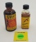 Lot of 2 glass bottles, paper labels, gun oil. Both full