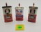 Lot of 3 household oils. 1 empty, 2 partial