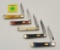 Pocket Knife: Case, 1988 Rainbow Set (1) Y6154SS, (1) R6154, (1) W6154, (1) G6154, (1) B6154, w/ cas