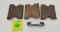 Lot of 4, 3 belt buckles and brass belt clip