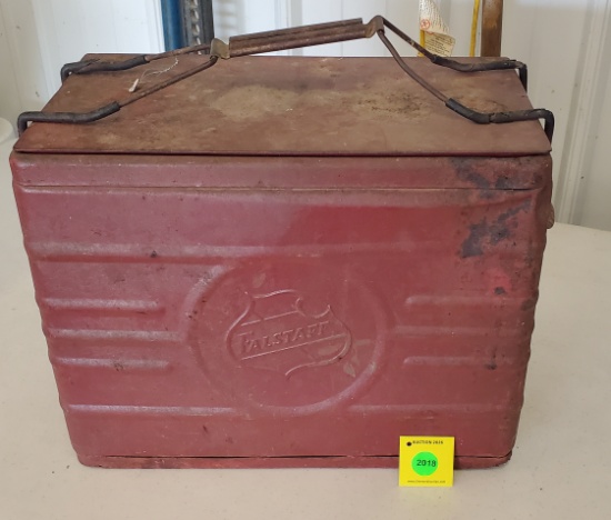 Metal Falstaff cooler w/bottle opener on side