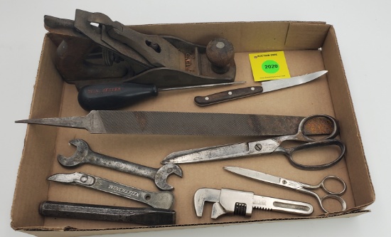 Large lot of Winchester tools, wrench, plane, knife, scissors, can opener, file, ect.