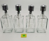 Set of 4 Ducks Unlimited glass decanters