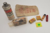 Lot of Winchester items, disposable camera, steel air rifle shot, cartridges, ball powder, canvas ba