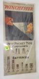 Lot of 2, Winchester store advertising signs for planes, vest pocket flashlights and batteries