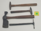 Lot of 4, unmarked hatchet, Shapleigh’s Riveting hammer, Winchester Riveting hammer, and Winchester