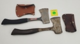 Lot of 2 Craftsman lathing hatchet w/ sheath cover, Craftsman Lathing hatchet w/ sheath cover