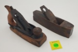 Lot of 2 Winchester wooden bottom plane w/ wooden handle  , Unmarked wooden coffin plane