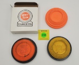 Lot of 3 White Flyer Targets, one Souvenir from 1984 has been cracked and glued together, One ATA SC
