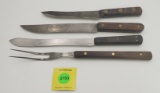 Lot of 4, 3  Winchester Butcher knifes, and Winchester Meat fork