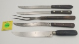 Lot of 5  Winchester Butcher knifes, and Winchester Meat Fork