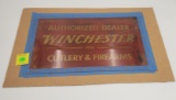 Early Winchester Red Glass sign 1936 