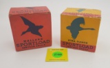 Lot of 2 Sear and Roebuck, one piece boxes, 20 gauge, mallards and goose boxes, empty