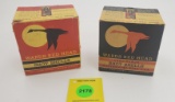 Lot of 2 Montgomery ward, one piece shell box, 20 gauge, goose box, red box, empty. Montgomery Ward