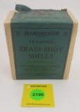 Winchester, 2 piece 12 gauge box, brass shot shells, empty