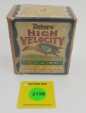 Peter's 2 piece, 20 gauge, high velocity, blue wings, teal box. Empty