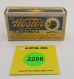 Western 25 Automatic Lubaloy pistol box, empty