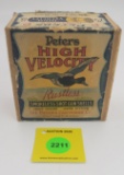 Peters 2 piece 12 gauge shell box, high velocity,  blue bill duck box, empty