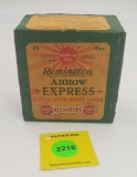 Remington 2 piece 16 gauge shell box, sunburst logo, arrow express, extra long range loads, empty