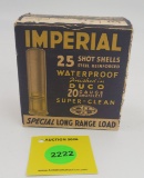 Imperial one piece 20 gauge shell box, special long range load, empty