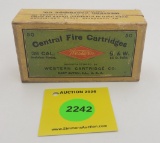 Western 2 piece 38 cal shell box, center fire smokeless cartridges, partial