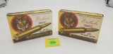 Lot of 2 Weatherby one piece, 300 mag, rifle ammo boxes, tiger, both full