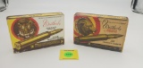 Lot of 2 Weatherby one piece, 300 mag, rifle ammo boxes, bear and tiger, both full