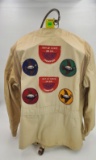 Winchester gun club shooting coat w/metal display stand