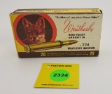 1 piece, Weatherby, .224, brass only, 1 missing