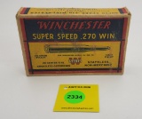 1 piece Winchester, Super Speed .270 Win 150 grain bullet, empty