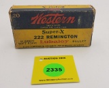 1 piece, Western Super-X 222 Remington, 50 Grain soft point, empty