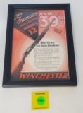 Winchester Model 12 framed advertisement