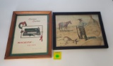 Lot of 2, A.B.Frost Print (glass is broken), Winchester Christmas Greeting