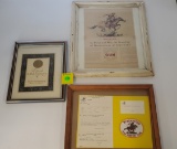 Lot of 3, Fiftieth Anniversary Winchester Repeating Framed, Winchester Teen Hunters Club patch and R