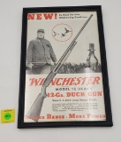 Framed Winchester Model 12 Heavy 12-ga duck gun advertisement