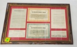 Framed The Winchester / Simmons Company Certificate and Correspondence