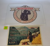 Lot of 2 Winchester metal signs